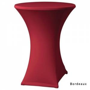 NAPPE TABLE DEBOUT EXTENSIBLE COULEUR BORDEAUX DIAM. JUSQU'À 85CM.