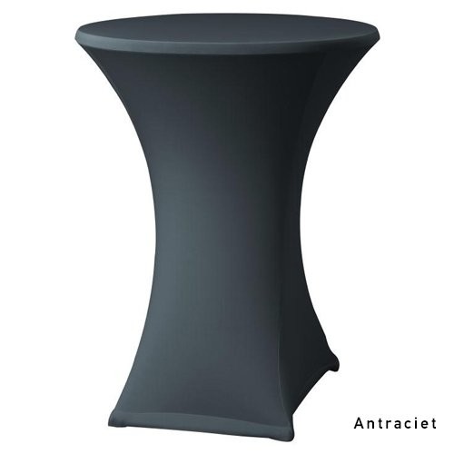 HOUSSE TABLE DEBOUT EXTENSIBLE COULEUR ANTHRACITE DIAM. JUSQU'À 85CM.
