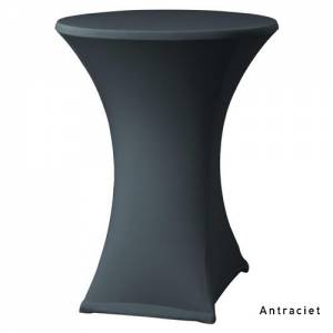HOUSSE TABLE DEBOUT EXTENSIBLE COULEUR ANTHRACITE DIAM. JUSQU'À 85CM.