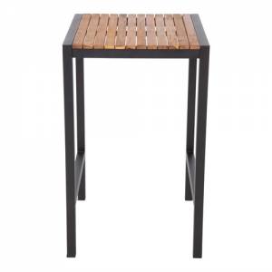 BAR STOOL DIM. 60X60CM. STEEL AND ACACIA SET OF 2 PIECES