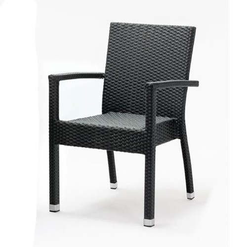 SIÈGE DIM. 56X60CM. LOT DE 4 PIÈCES EN ROTIN ANTHRACITE