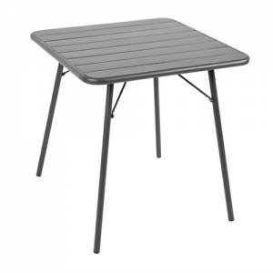 TABLE PLIANTE DIM. 70X70x71CM. ACIER GRIS
