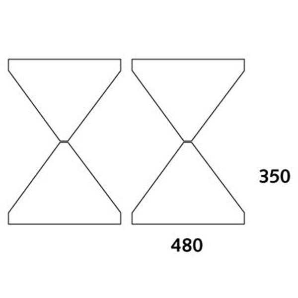 Dienbladen/afruimwagen 2-compartimenten 4x trapezium dt 2/28 h. 145cm. Hupfer
