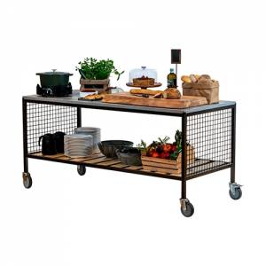 MOBILE DISPENSING FURNITURE MULTI-MOBI CAR SIZE 180X80X(H)85CM. STAINLESS STEEL GUN METAL COATING