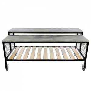 Buffetwagen Multi-Mobi Car  afm. 180x80x85cm. roestvrijstaal gun metal coating
