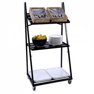 Buffetwagen Multi-Mobi Cart  afm. 77,7x50x153cm. roestvrijstaal gun metal coating