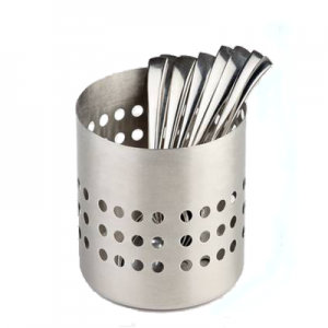 CUTLERY CUP ROUND PERFORATED DIAM. 12CM. HGT. 14CM. stainless steel