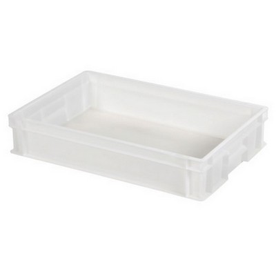 STAPELBOX EURONORM ABM. 60X40CM. HGT. 12CM. INH. 23LTR. FARBE WEISS