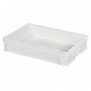 STAPELBOX EURONORM ABM. 60X40CM. HGT. 12CM. INH. 23LTR. FARBE WEISS