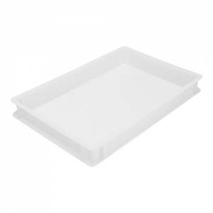 Stapelbak excl. deksel afm. 60x40x12cm. inh. 24ltr. wit kunststof