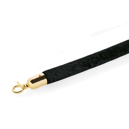 Afzetkoord lengte 150cm. diam. 2,8cm. zwart goud.