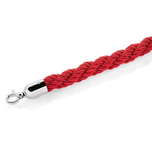 Afzettouw lengte 150cm. diam. 2,8cm. rood verchroomd.