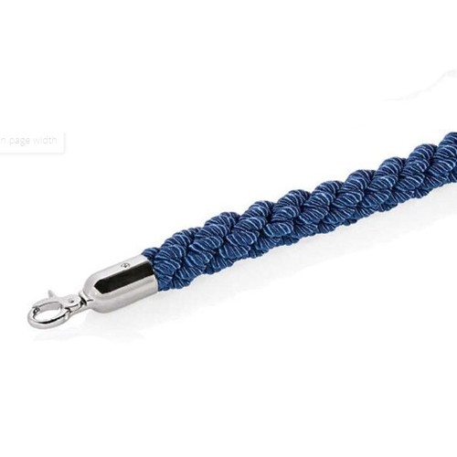 Afzettouw lengte 150cm. diam. 3,2cm. blauw verchroomd.