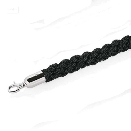 Afzettouw lengte 150cm. diam. 3,2cm. zwart verchroomd.