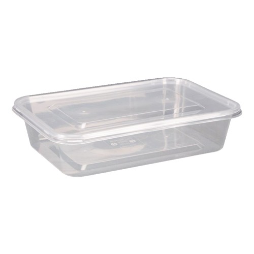 TAILLE DU RÉCIPIENT EN PLASTIQUE POUR MICRO-ONDES. 12X17,5X7,7CM. INH. 100CL. ENSEMBLE DE 250 PIÈCES