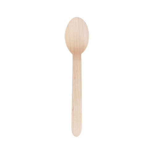 CUILLÈRES À DESSERT BIODÉGRADABLES EN BOIS DE BOULEAU LGT. 16,6 cm. JEU DE 100 PIÈCES