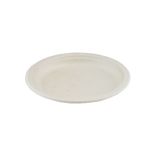 SUGAR CANE PLATE BROWN DIAM. 18CM. BOX OF 500 PIECES