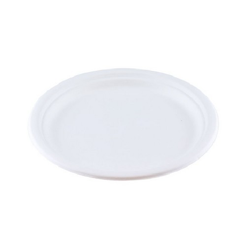 SUGAR CANE PLATE DIAM. 23CM. BOX OF 500 PIECES