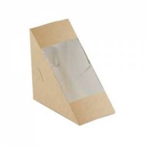 KRAFT/PLA SANDWICH BOX DIM. 12.3X12.3X7.2CM. BOX OF 500 PIECES