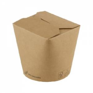 Kraft/pla noodlebox inh. 780ml. diam. 9,5cm. hgt. 9,7cm. doos à 500 stuks