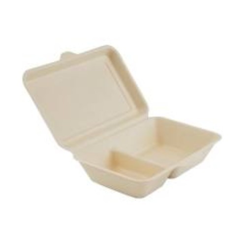 Suikerriet menubox bruin 2-vaks inh. 1000ml. afm. 24x16x6cm. doos à 500 stuks