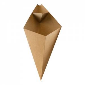 KRAFT CONE BAG WITH SAUCE COMPARTMENT SIZE 16X27CM. BOX OF 800 PIECES