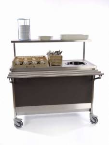 Condimentenwagen verrijdbaar rvs -kleur nader- te bepalen afm. 120x60x130cm.