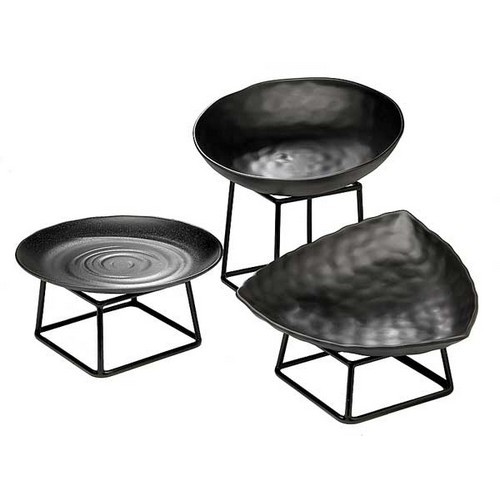 BUFFETSTÄNDER ABM. 18X18X(H)8CM. METALL MIT SCHWARZER ANTI-RUTSCH-BESCHICHTUNG MULTI