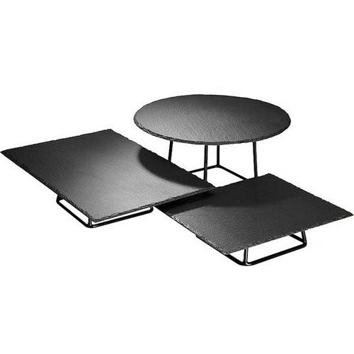 BUFFET STAND DIM. 18X18X(H)10CM. METAL WITH BLACK ANTI-SLIP COATING MULTI