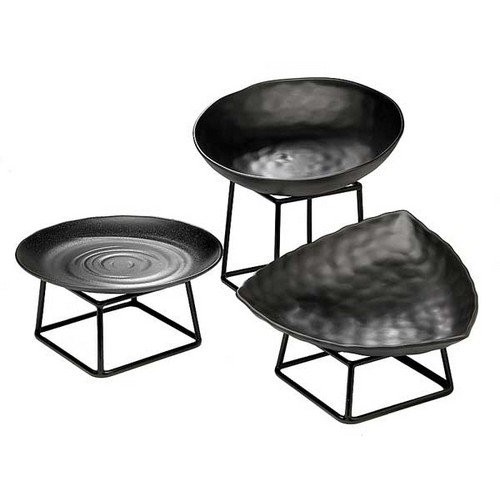 BUFFET STAND DIM. 18X18X(H)10CM. METAL WITH BLACK ANTI-SLIP COATING MULTI