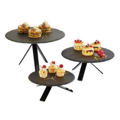 Buffetstaander hgt. 18cm. metaal met zwarte anti-slip coating Star