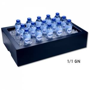 Crushed-icebak dubbelwandig gn 1/1 afm. 63x42x(h)15cm. kunststof kleur zwart