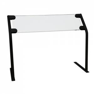 Hoestruit / ademschot (frame, excl. ruit) afm. 75x35x43/57cm. rvs zwart gecoat