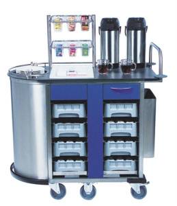 BEVERAGE CAR HOSPITALITY DIM. 115X62CM. H. 93/133CM. COLOR GREY/BLUE