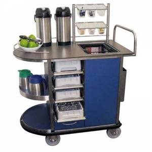 BEVERAGE TROLLEY WITH ACTIVE COOLING UNIT HOSPITALITY DIM. 115X62CM. H. 93/133CM. COLOR BLUE