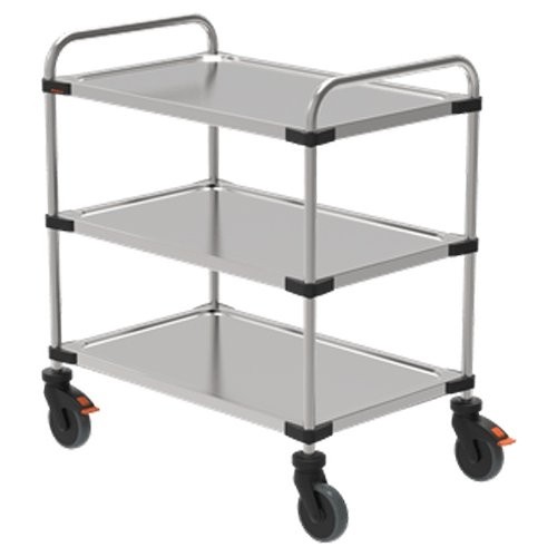 SERVING TROLLEY DIM. 107X67X95CM. STAINLESS STEEL STANDARD 3-SHELVES DIM. 100X60CM. 4-CASTORS(2/BRAKE) RIEBER