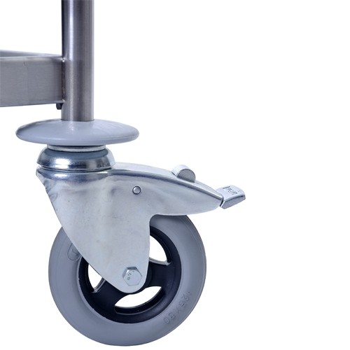 SERVING TROLLEY DIM. 107X67X95CM. STAINLESS STEEL STANDARD 3-SHELVES DIM. 100X60CM. 4-CASTORS AS Pneumatic TIRE(2/BRAKE) RIEBER