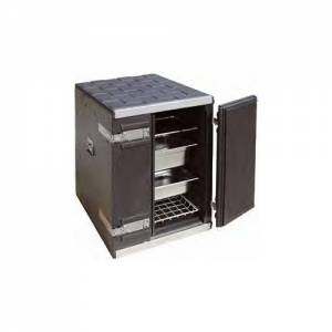TROLLEY BOX 2/1 GN CONT. 242 liters. FRONT LOADER BLACK THERMO FUTURE BOX