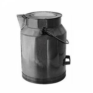 MILCHBRENNER EDELSTAHL 18/10 MIT STOßKANTE INH. 5 LITER GRÖSSE. 17,5 x 26,5 cm.