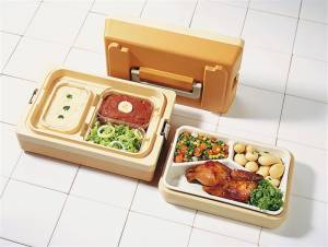 BOITE DE TRANSPORT MENUT MAJOR SCALE 3 COMPARTIMENTS CONT.1.3LTR. DIM.28X18.5CM. HGT.4.3CM. PORCELAINE COULEUR BLANC