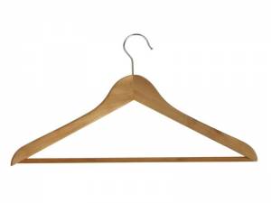 KLEIDERBÜGEL MIT HOSENSTANGE, 5 STÜCK AUS HOLZ