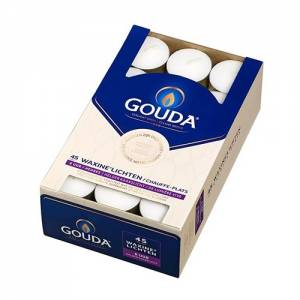 TEELICHT/TEELICHT-BOX à 45 STÜCK (6 BRENNSTUNDEN PRO STÜCK)