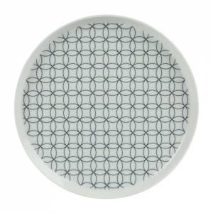 Bord plat afm. 28cm. Nordika blue Fjord 1 kleur wit/blauw Nova