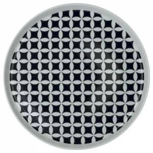 Bord plat diam. 28cm. Nordika blue Fjord 2 kleur wit/blauw Nova