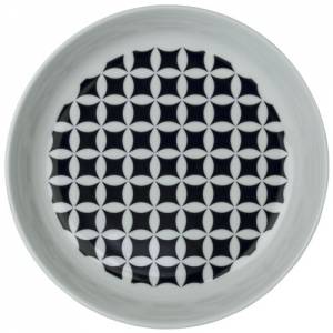 PLATE DEEP DIAM. 24CM. NORDIKA BLUE FJORD 2 COLOR WHITE/BLUE