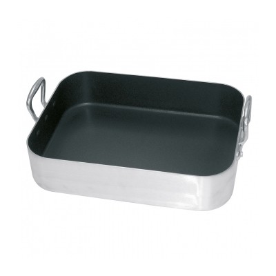 Braadslede afm. 38,7x29x8cm. aluminium m/teflon anti aanbaklaag