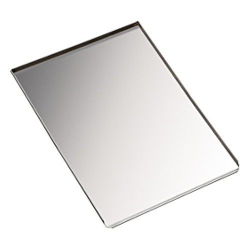 Bakplaat m/3 opstaande randen en 2 scheprand afm. 60x40x2,0cm. aluminium