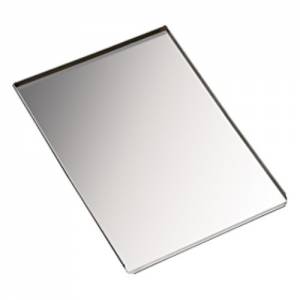 Bakplaat m/3 opstaande randen en 2 scheprand afm. 60x40x2,0cm. aluminium