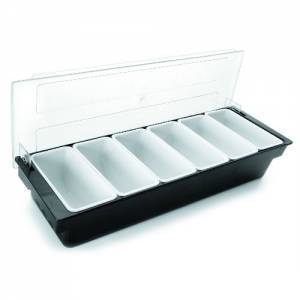 GEWÜRZEHALTER MIT ABDECKUNG 6-TEILIG ABM. 50X15,5X9CM. POLYCARBONAT