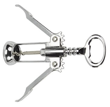 KORKENZIEHER MIT HEBEL, SCHWER VERCHROMT